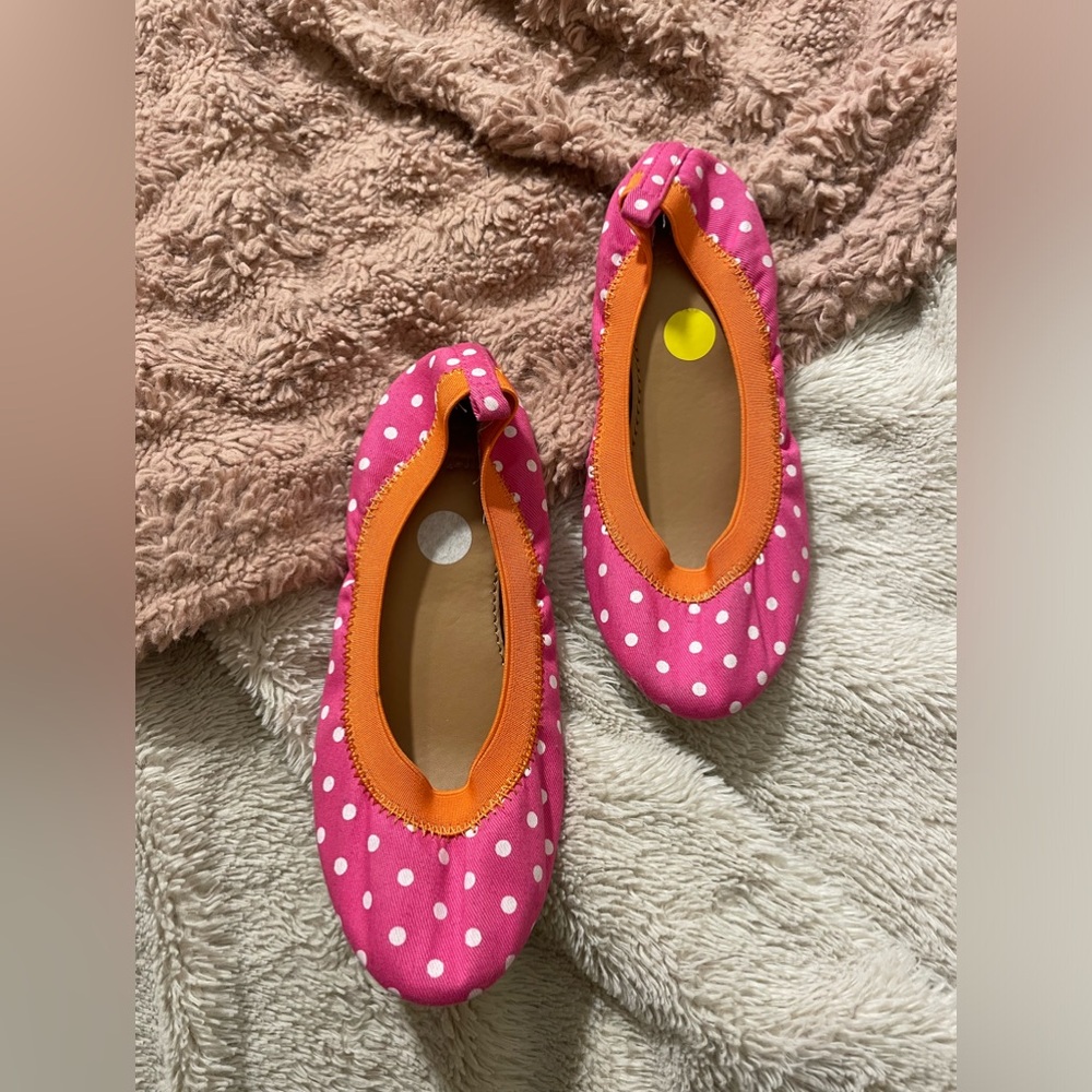 EUC Crewcuts Girl’s Pink and Orange Polka Dot Ballet Flats
